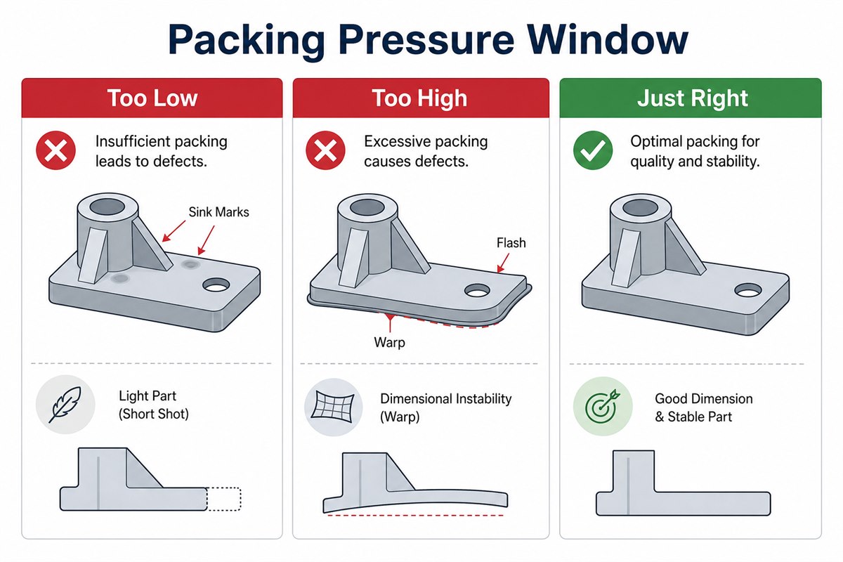 Injection Molding Packing Pressure Window
