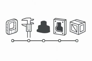 Engineering workflow diagram for an injection molding RFQ process